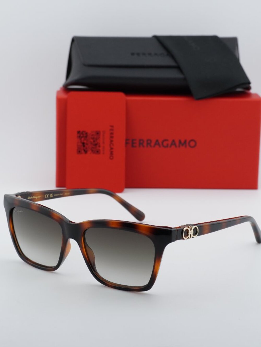 Salvatore Ferragamo SF1027S 214 Square Sunglasses - Havana / Grey